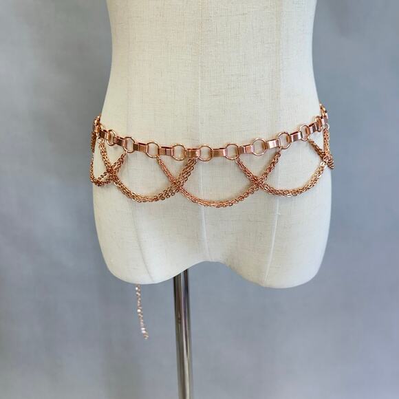 Tuleste rose gold layered chain belt 44" long one‎ size fits most - Picture 8 of 12